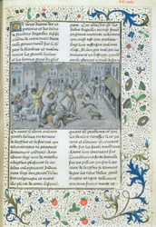 Ms 659 fol.226r La famiglia Artevelde. Combattimenti di strada a Gand, 1477